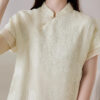 Apricot Silk Jacquard Cheongsam 2
