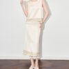 Apricot Vest and High Waist Skirt Set for Work 9