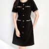Apricot and Black Short Sleeve Dress 11