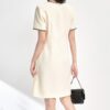 Apricot and Black Short Sleeve Dress 9