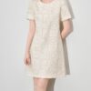 Apricot and Blue French Vintage Sequin Embroidery Denim Dress 8