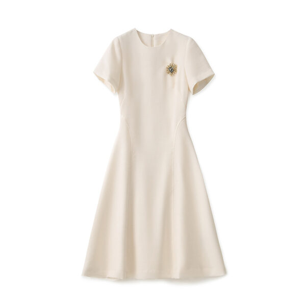 Apricot and black linen dress 2