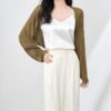 Batwing Sleeve Hollow Woven Sun Protection Coat