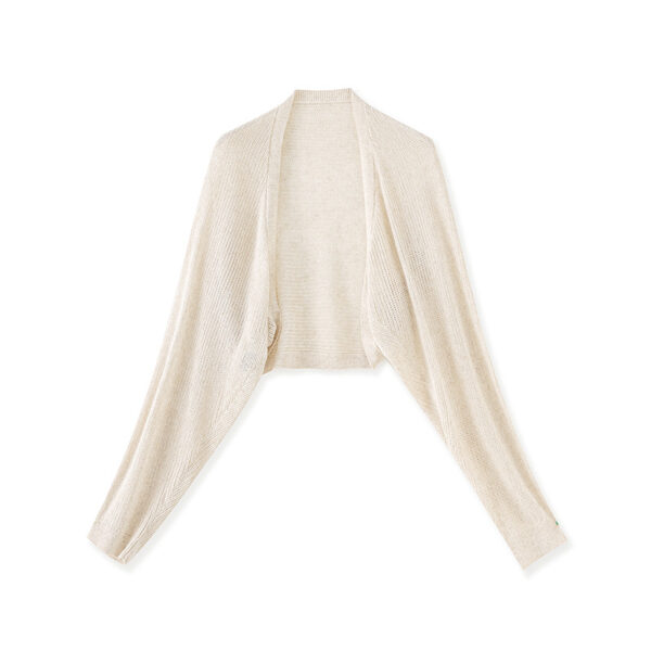 Batwing Sleeve Hollow Woven Sun Protection Coat