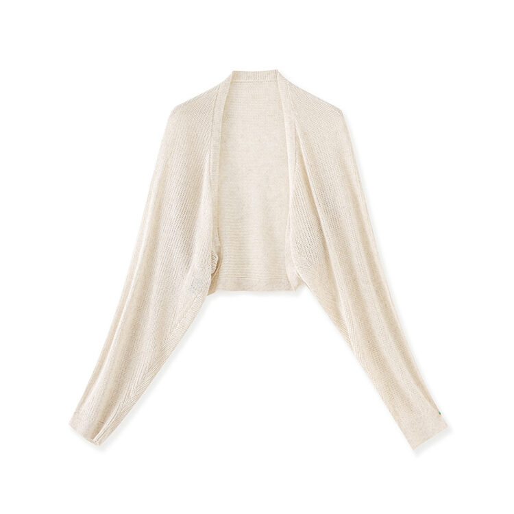 Batwing Sleeve Hollow Woven Sun Protection Coat