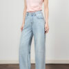Beaded and rhinestone high waist straight wide leg jeans 10