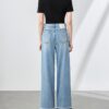 Beaded round neck waisted fishtail short sleeve top