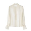 Beige ruffled collar shirt 6