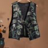 Black Silk Embroidered Beaded Vest 4