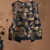 Black Silk Embroidered Beaded Vest 5