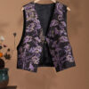 Black Silk Embroidered Beaded Vest 8