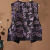 Black Silk Embroidered Beaded Vest 9
