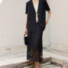 Black Silk Half Sleeve Blazer 3