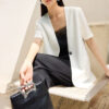 Black Silk Half Sleeve Blazer 6