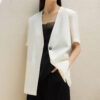 Black Silk Half Sleeve Blazer 8