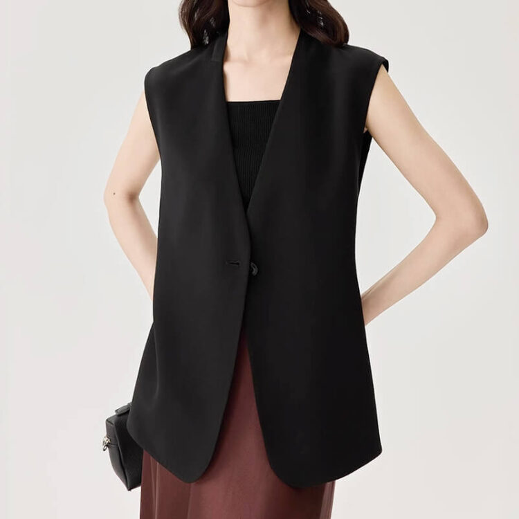 Black Silk Suit Vest