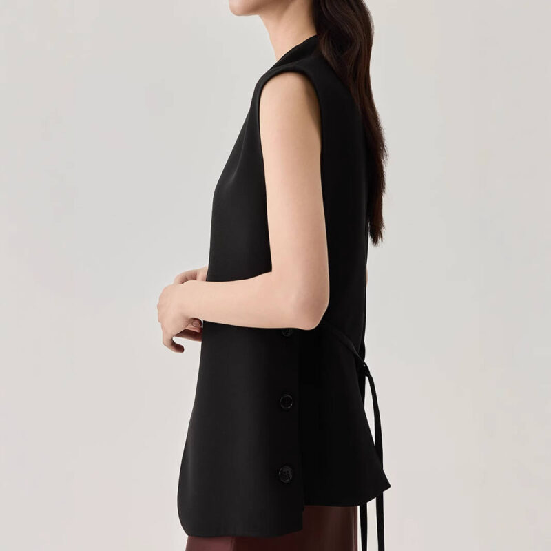 Black Silk Suit Vest 2