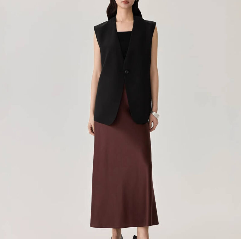 Black Silk Suit Vest 4