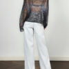 Black and Apricot Casual Open Knit Long Sleeve Top 2
