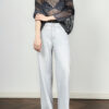 Black and Apricot Casual Open Knit Long Sleeve Top 3