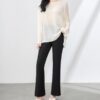 Black and Apricot Lace Chiffon Slit Back Top 10