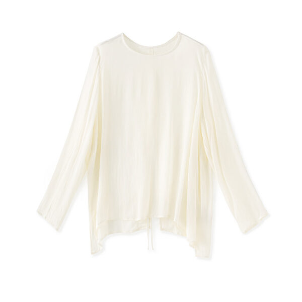 Black and Apricot Lace Chiffon Slit Back Top 2