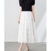 Black and apricot high waist tiered skirt 3