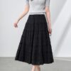 Black and apricot high waist tiered skirt 4