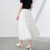 Black and apricot high waist tiered skirt 5