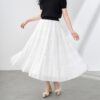 Black and apricot high waist tiered skirt 6
