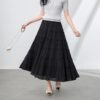 Black and apricot high waist tiered skirt 8
