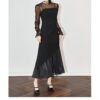 Black and apricot mesh irregular suspender dress 6