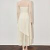 Black and apricot mesh irregular suspender dress 9
