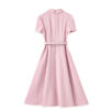 Black and pink short-sleeved dress for work