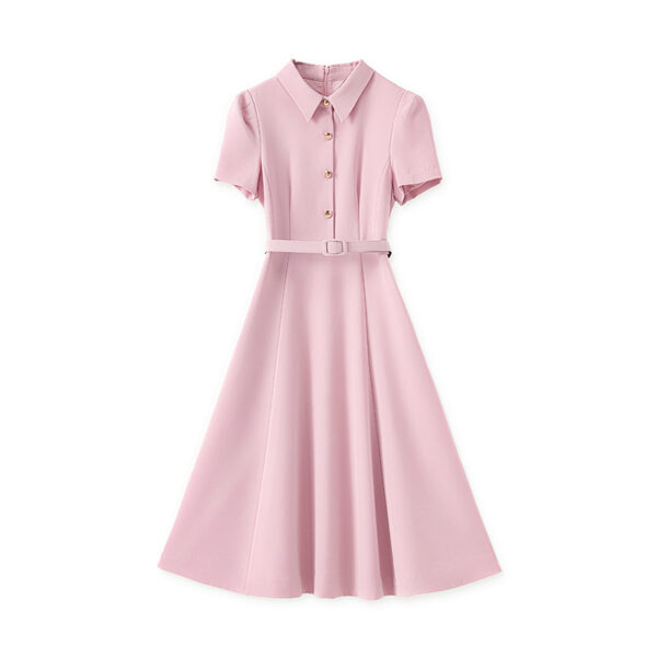 Black and pink short-sleeved dress for work