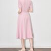 Black and pink short-sleeved dress for work