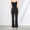 Black high waist slim fit super stretch flared casual pants 8