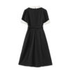 Black short sleeved business dress 8
