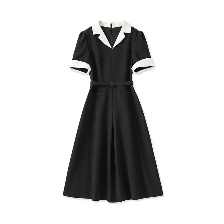 Black short-sleeved business dress