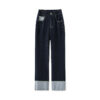 Blue Thin Cuffed Casual Jeans 2