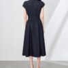 Blue Vintage Slim Fit Ice Silk Cotton Denim Dress