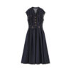 Blue Vintage Slim Fit Ice Silk Cotton Denim Dress