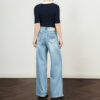 Blue and Grey Vintage Thin Straight Wide Leg Jeans 1