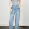 Blue distressed washed wide leg jeans 7