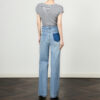 Blue distressed washed wide leg jeans 9