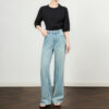 Blue retro nostalgic straight wide leg jeans 11
