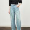 Blue retro nostalgic straight wide leg jeans 7