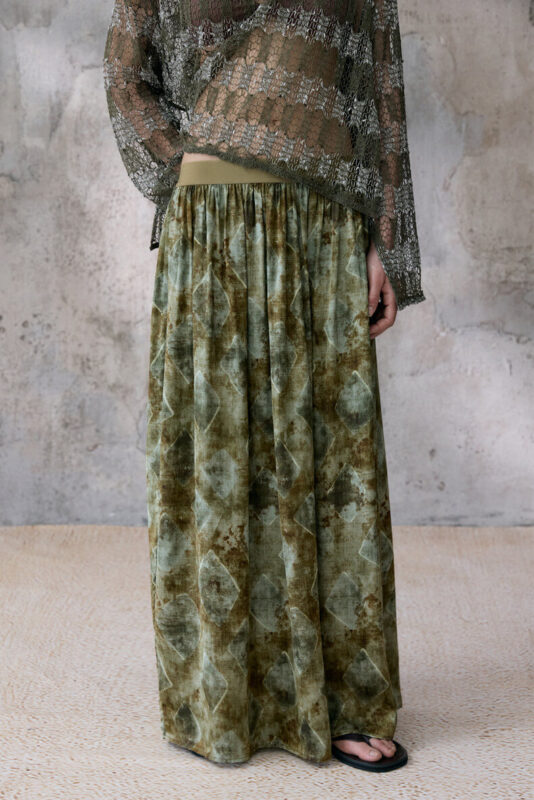 Bohemian Diamond-checkered Printed Skirt