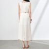 Bohemian Vacation-style Linen Tencel Sleeveless Shell Pendant Tassel Dress