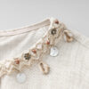 Bohemian Vacation-style Linen Tencel Sleeveless Shell Pendant Tassel Dress